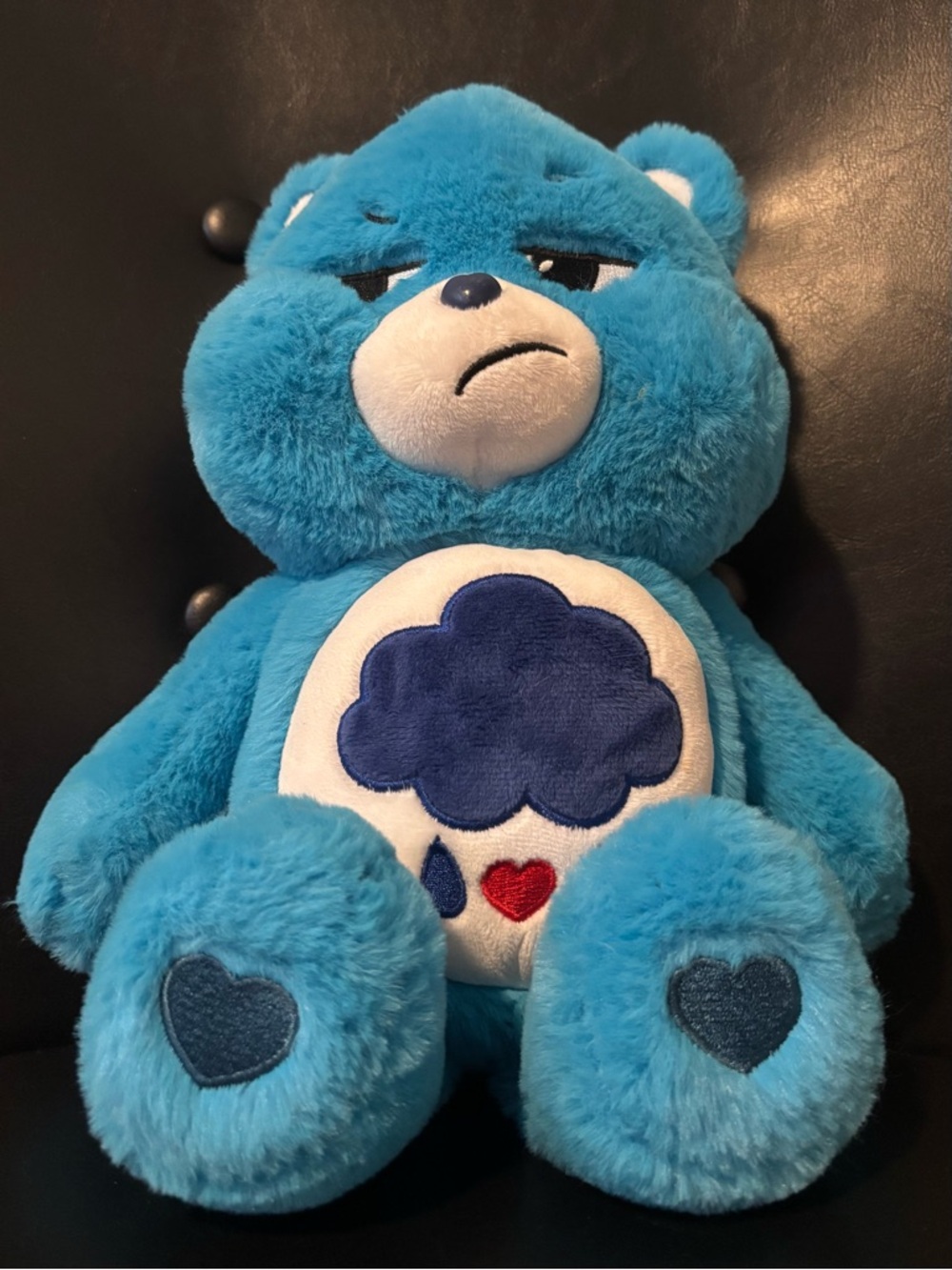Care Bears Blue Cloud Bear Plush with Navy Cloud and Heart Details